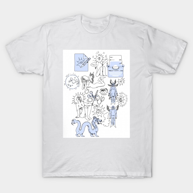 Doodle sheet lilac T-Shirt by PeachyDoodle